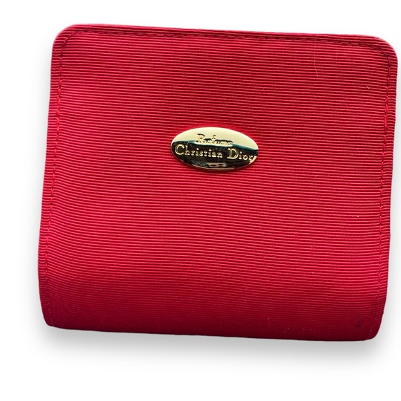Christian Dior Parfums Red Mini Travel Clutch Makeup Cosmetic Bag Mirror New - Picture 1 of 6